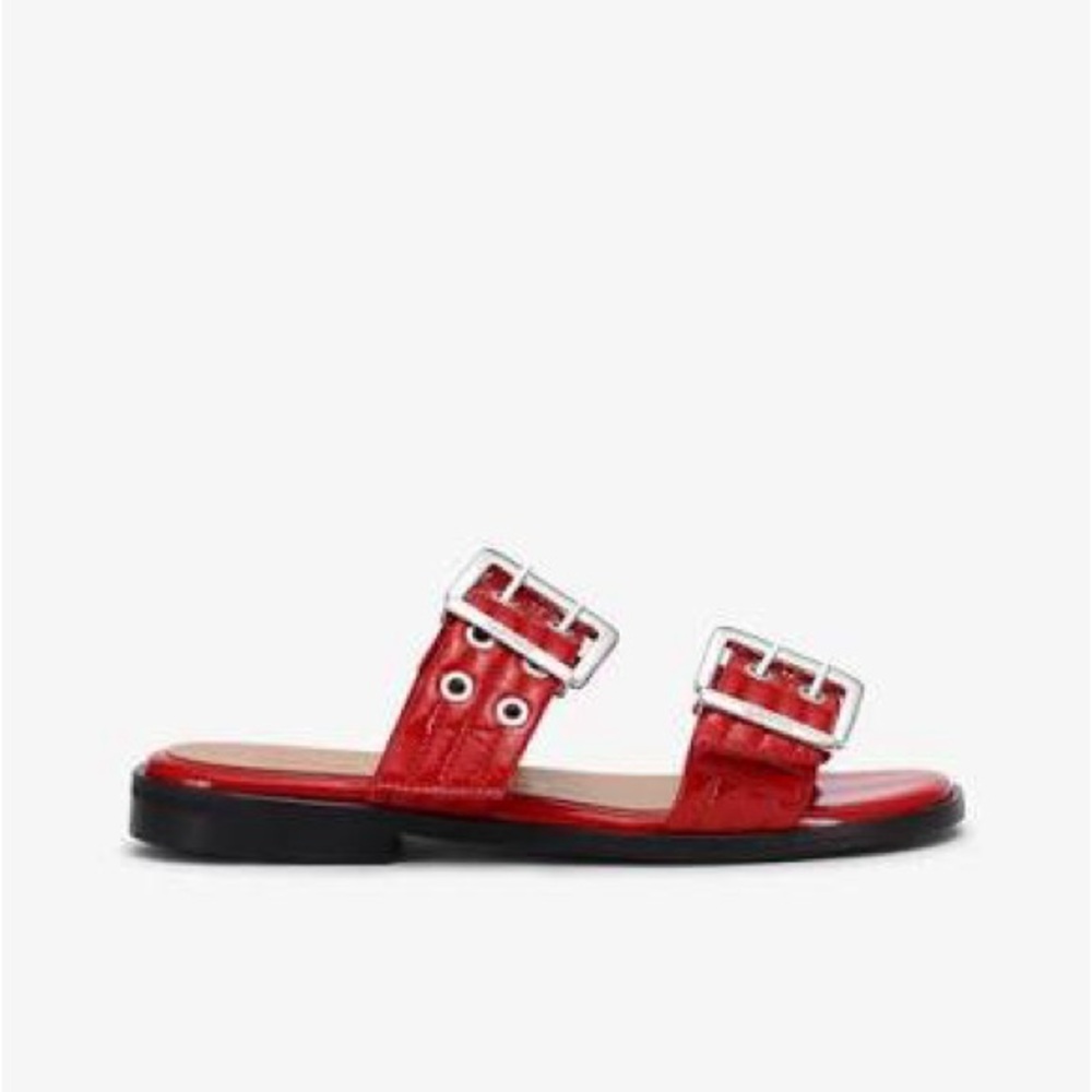 Ganni Red Slide Sandals
